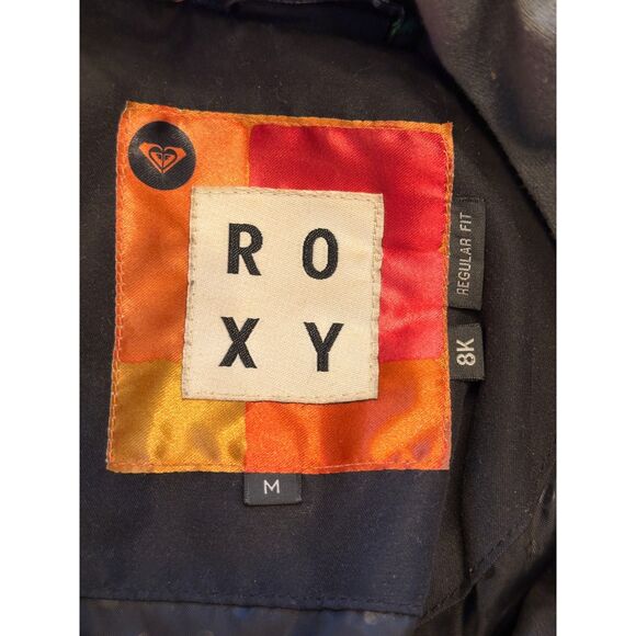 ROXY Ski Winter Coat Gray & Multicolored Stripes Size Medium - Picture 8 of 8